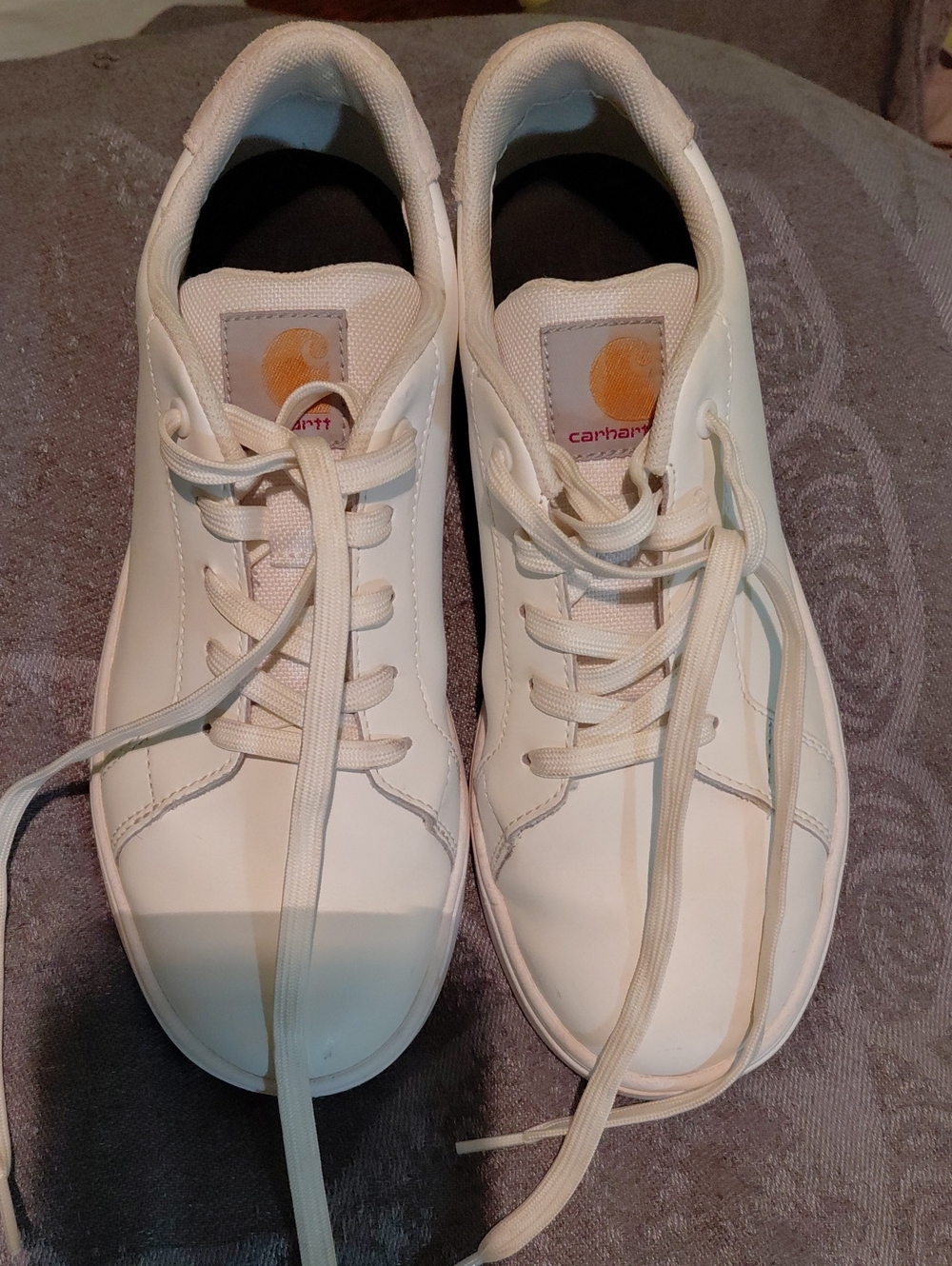 Carhartt Off-White Low-Top Lace-Up Sneakers
